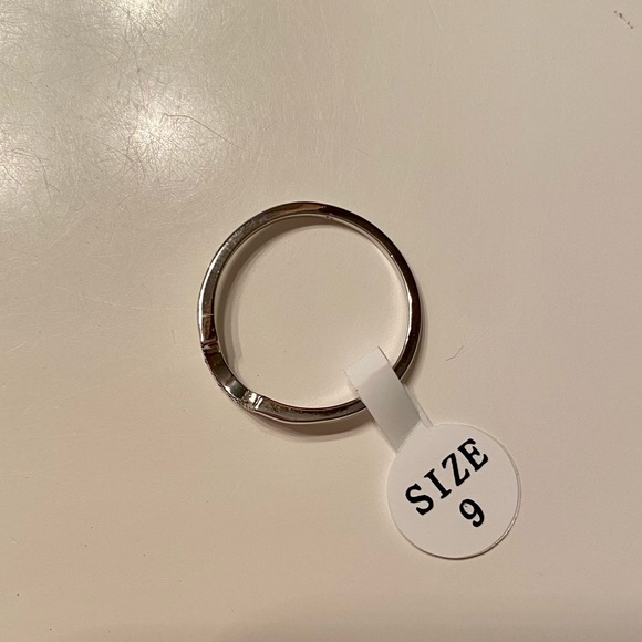 Fragrant Jewels Summer Bliss Collection Rhodium-Plated CZ Half Moon Ring Size 9 - Picture 3 of 3